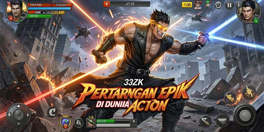 Screenshot gameplay <strong>33ZK</strong> menampilkan aksi seru dan lingkungan yang detail.