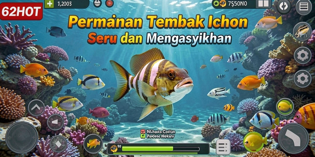 Tampilan gameplay Tembak Ikan yang seru dan mendebarkan di 62HOT.