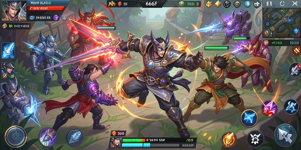 Screenshot gameplay <strong>666F</strong> yang menampilkan aksi seru di arena MOBA.