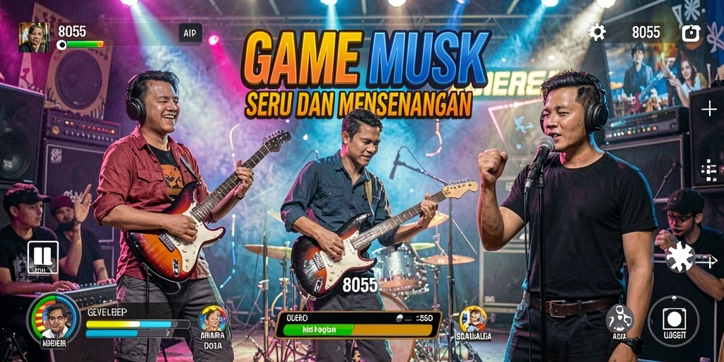 Tampilan gameplay 8055 yang menarik dan penuh warna.
