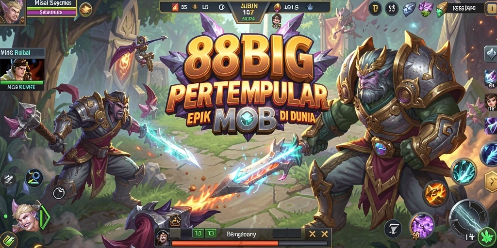 Tampilan gameplay seru dalam 88BIG dengan aksi MOBA yang mendebarkan.