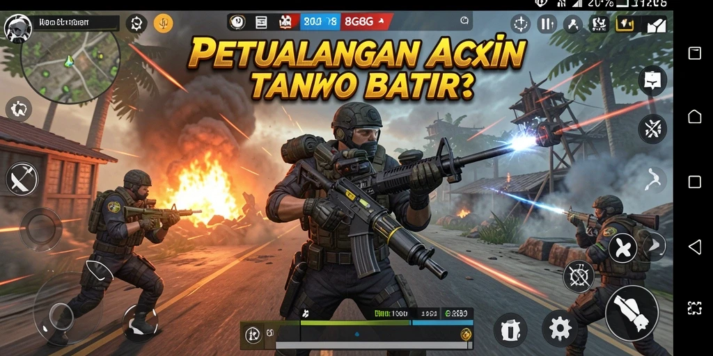 Tangkapan layar gameplay 8G8G yang menunjukkan aksi seru di medan perang.