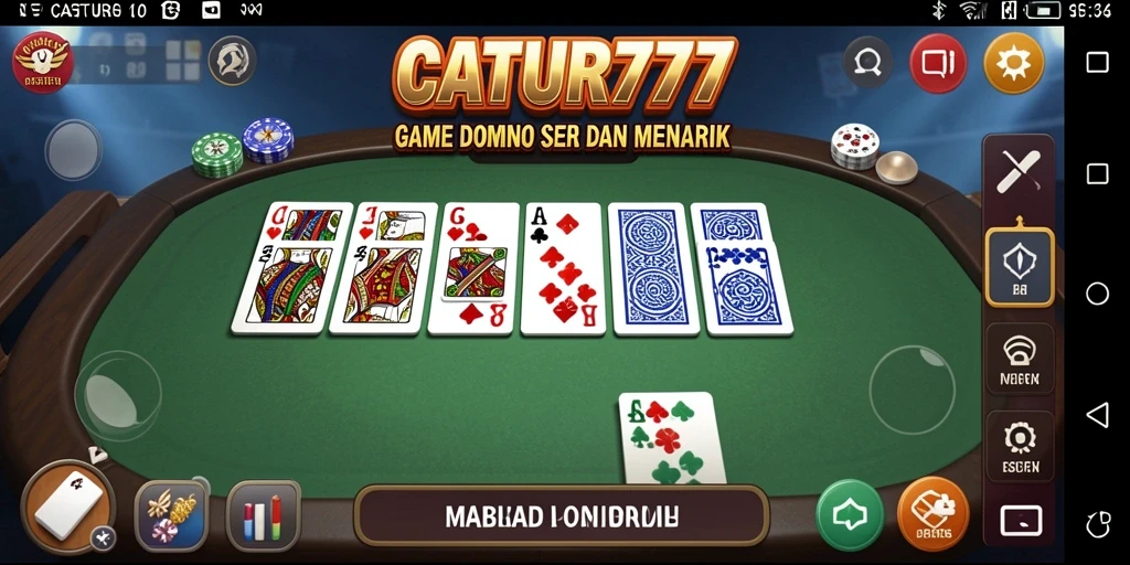 Tampilan gameplay Domino yang menarik dan interaktif di CATUR777.