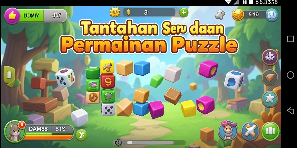 Screenshot gameplay DAM88 menampilkan momen seru dalam menyelesaikan puzzle.