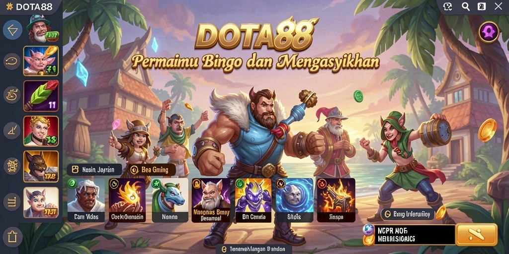 Tampilan gameplay DOTA88 yang memukau dengan angka-angka Bingo.