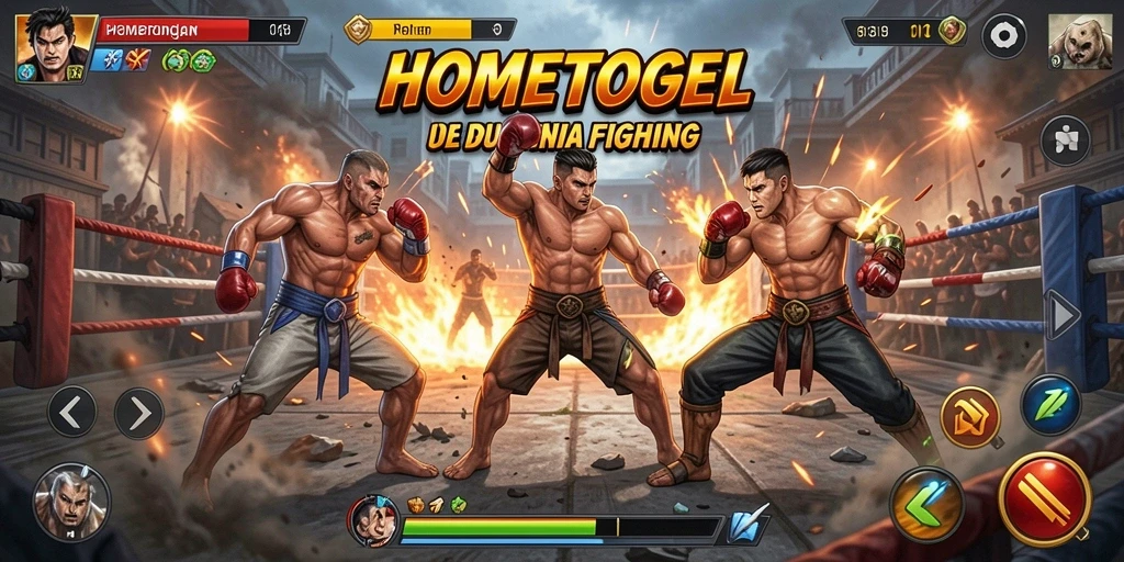 Gameplay pertarungan seru di HOMETOGEL dengan aksi menegangkan.