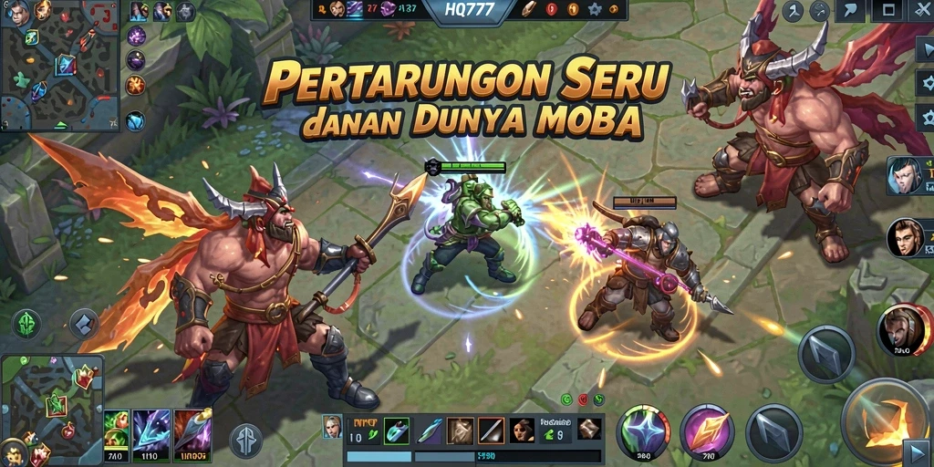 Screenshot gameplay HQ777 yang menampilkan pertarungan tim yang seru.