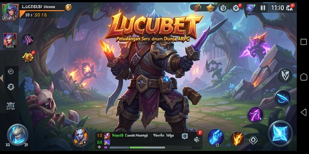 Screenshot gameplay LUCUBET dengan aksi pertarungan ARPG yang intens.