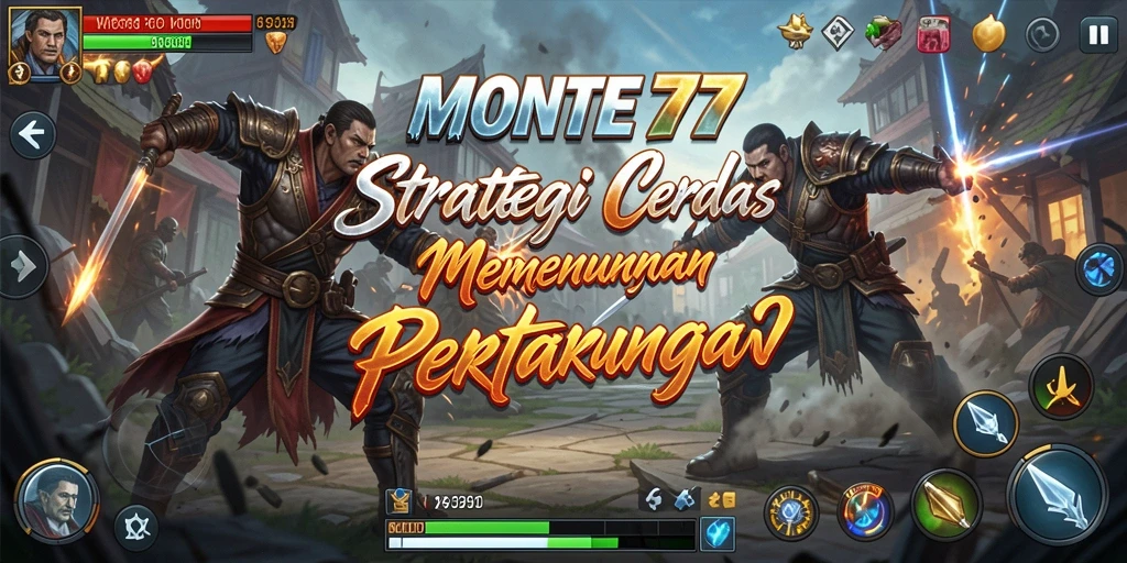 Tangkapan layar gameplay <strong>MONTE77</strong> yang menunjukkan strategi pertempuran yang mendebarkan.
