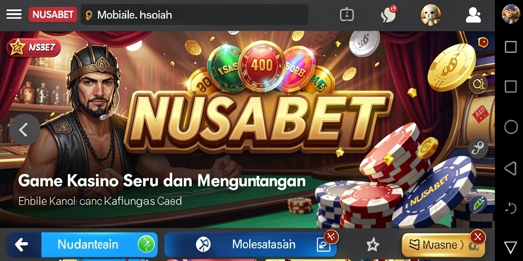 Screenshot NUSABET menunjukkan gameplay kasino yang memukau dan interaktif.