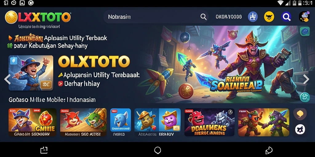 Tampilan aplikasi OLXTOTO dengan berbagai fitur Utility yang menarik.