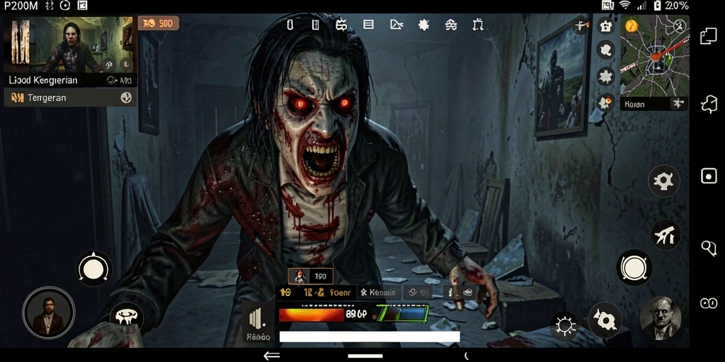 Tampilan gameplay P200M yang menegangkan dan menyeramkan.