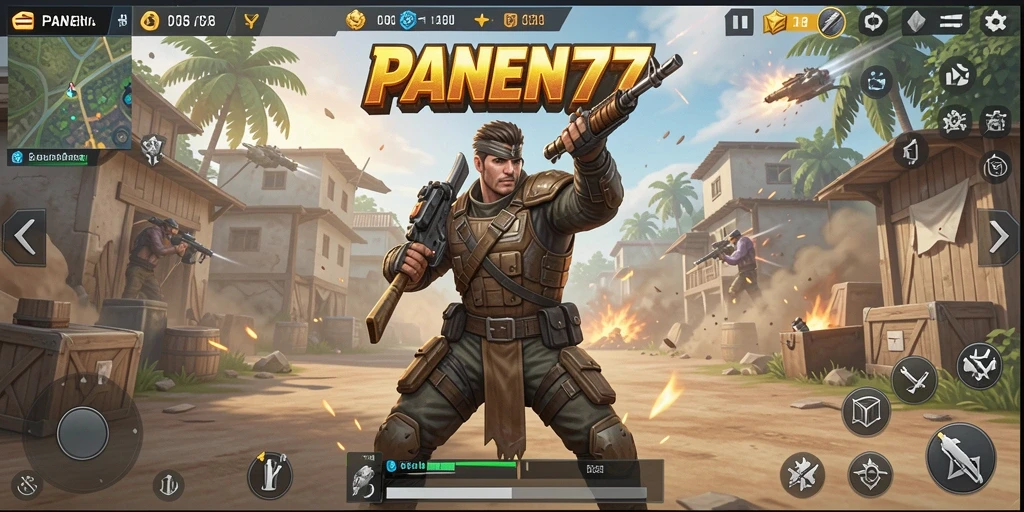 Screenshot gameplay PANEN77 dengan aksi Battle Royale yang mendebarkan.