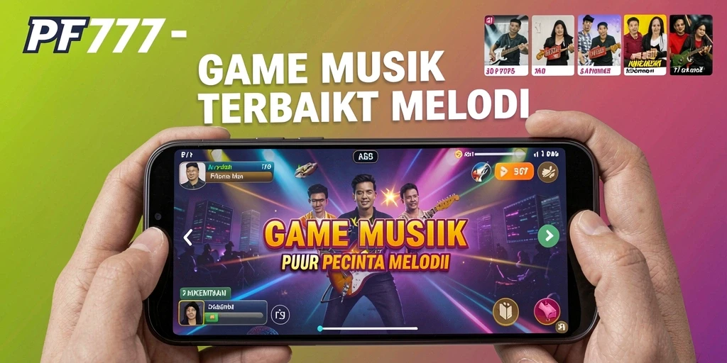 Screenshot tampilan gameplay PF777 dengan berbagai pilihan lagu.