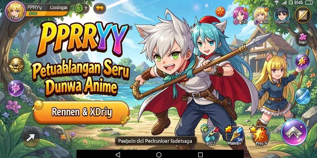 Screenshot PPRRYY menampilkan karakter anime dalam aksi yang seru.