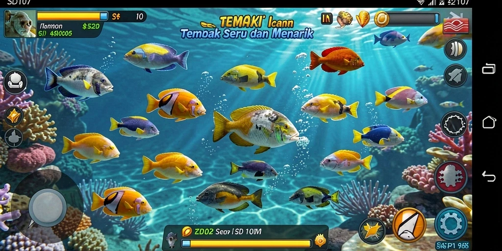 Tampilan gameplay seru dalam game Tembak Ikan SD107.