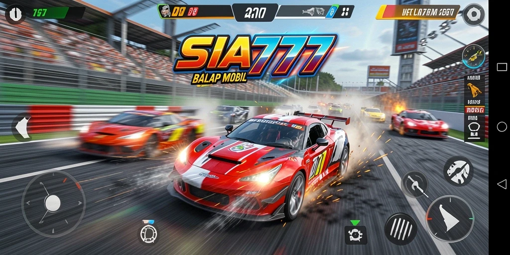 Gambaran utama gameplay SIA777 dengan aksi balapan cepat.