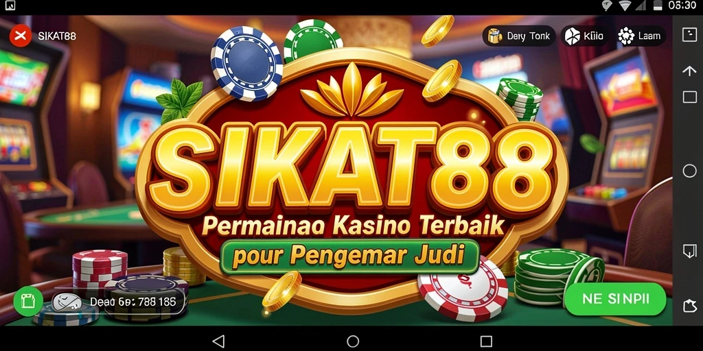 Gambaran gameplay menarik SIKAT88 dengan suasana kasino yang kental.