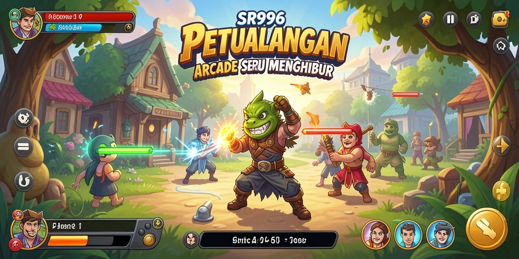 Tampilan gameplay SR996 yang mendebarkan dalam suasana arcade.