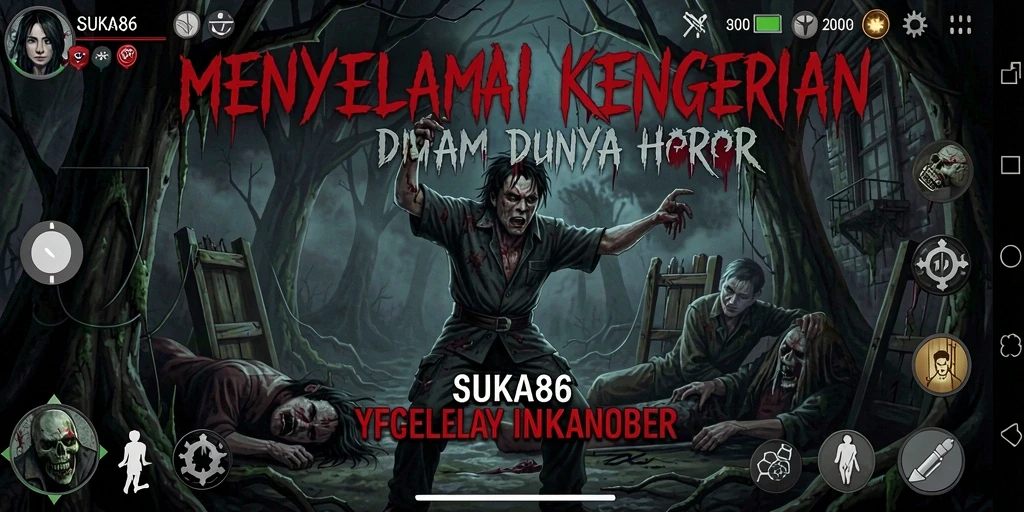 Tampilan gameplay menegangkan di dunia horor SUKA86.