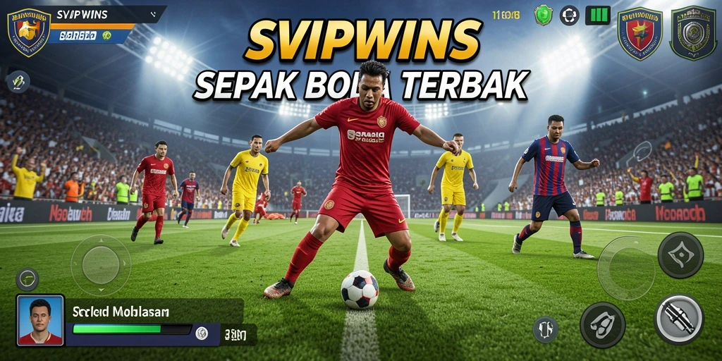 Tampilan gameplay <strong>SVIPWINS</strong> dengan aksi sepak bola yang seru.
