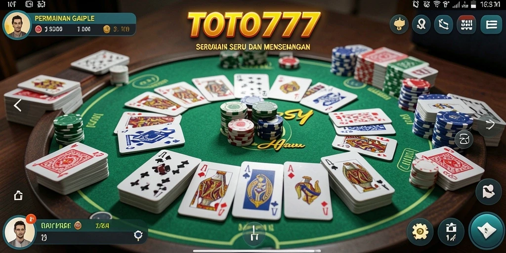 Tampilan gameplay seru TOTO777 saat bermain Gaple.