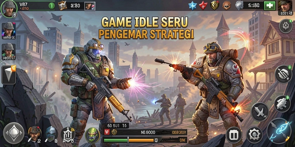 Tampilan screenshot V87 menampilkan karakter dan lingkungan game Idle yang menarik.