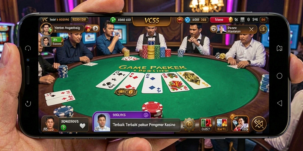 Tampilan gameplay Poker di VC55 yang mendebarkan dan penuh strategi.
