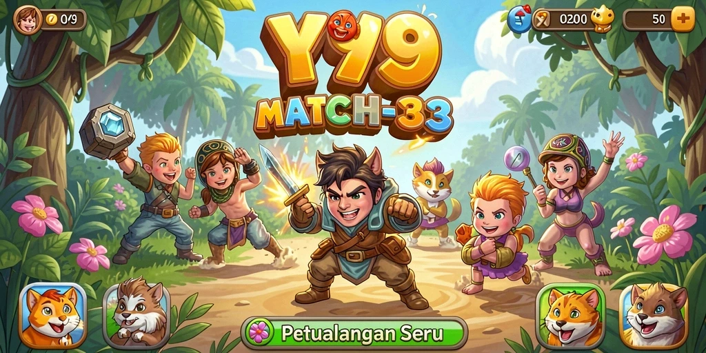 Tampilan gameplay seru Y89 saat mencocokkan elemen Match-3.