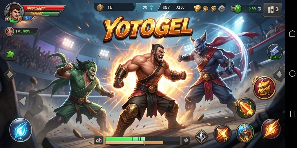 Tangkapan layar menunjukkan pertarungan intens di YOTOGEL.